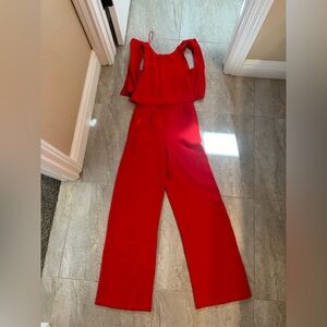 Zara Pantsuit with open cross back tall!